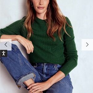 Boden Forest Green Diane Pointelle Sweater